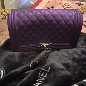 Chic Purple Quilted Shoulder Bag